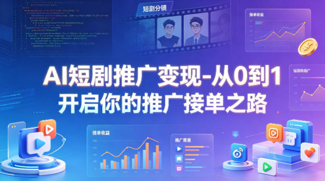 AI短剧推广变现-从0到1开启你的推广接单之路-无畏轻创