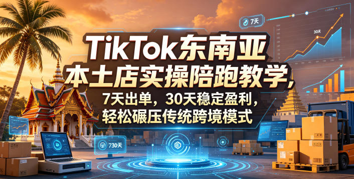 TikTok东南亚本土店实操陪跑教学，7天出单，30天稳定盈利，轻松碾压传统跨境模式-无畏轻创