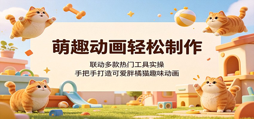 萌趣动画轻松制作，联动多款热门工具实操，手把手打造可爱胖橘猫趣味动画-无畏轻创