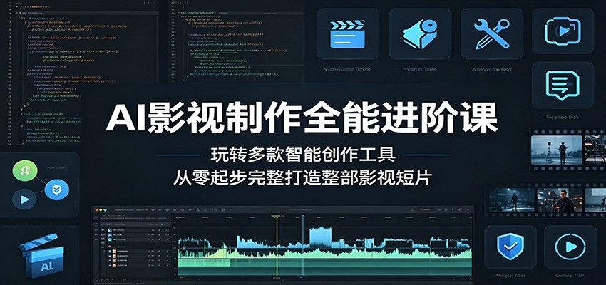 AI影视制作全能进阶课：玩转多款智能创作工具，从零起步完整打造整部影视短片-无畏轻创