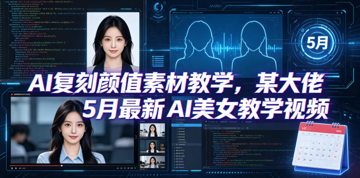 AI复刻颜值素材教学，某大佬5月最新AI美女教学视频，内含4月好物复刻教学-无畏轻创