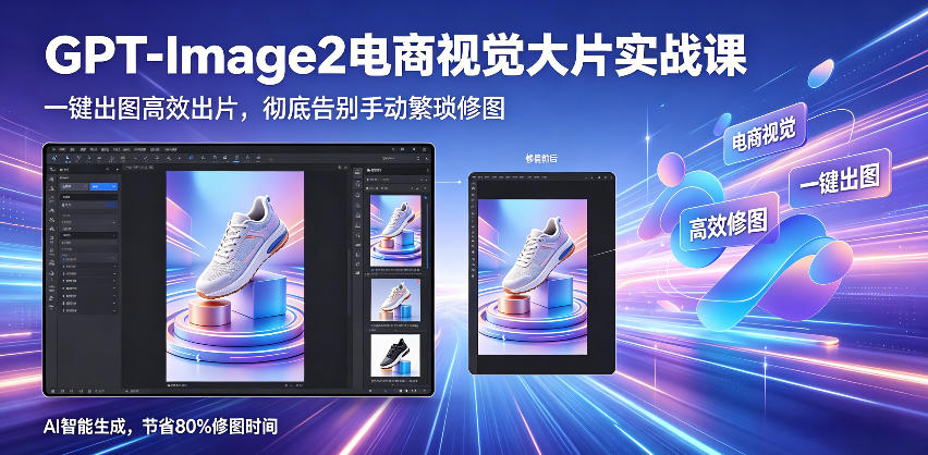 GPT-Image2电商视觉大片实战课，一键出图高效出片，彻底告别手动繁琐修图(更新)-无畏轻创