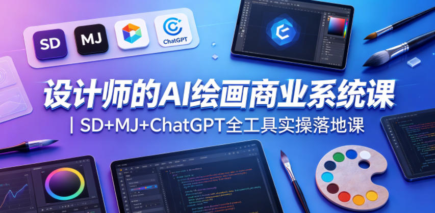 设计师的AI绘画商业系统课｜SD+MJ+ChatGPT全工具实操落地课-无畏轻创