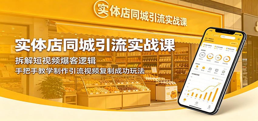 实体店同城引流实战课：拆解短视频爆客逻辑，手把手教学制作引流视频复制成功玩法-无畏轻创