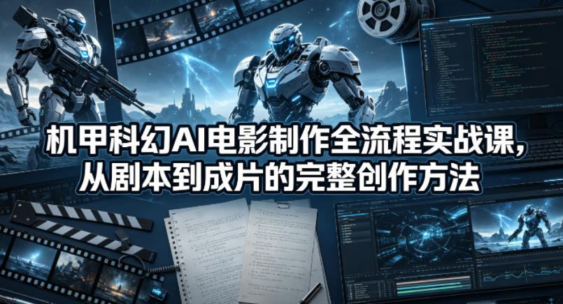 机甲科幻AI电影制作全流程实战课，从剧本到成片的完整创作方法-无畏轻创