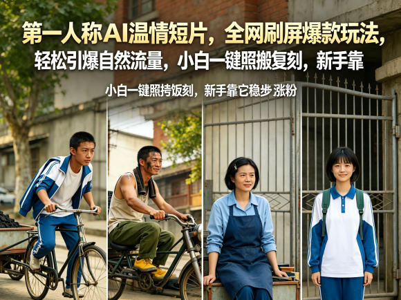 第一人称AI温情短片，全网刷屏爆款玩法，轻松引爆自然流量，小白一键照搬复刻，新手靠它稳步涨粉-无畏轻创