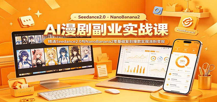 AI漫剧副业实战课：精通Seedance2.0与NanoBanana2零基础复刻爆款实现涨粉变现-无畏轻创
