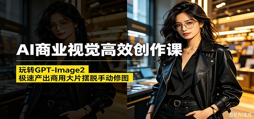 AI商业视觉高效创作课：玩转GPT-Image2，极速产出商用大片摆脱手动修图(更新)-无畏轻创