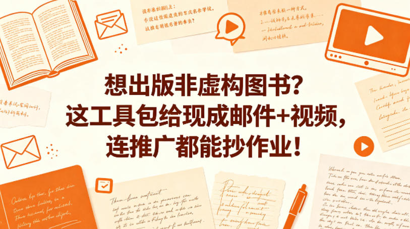想出版非虚构图书？这工具包给现成邮件+视频，连推广都能抄作业！【原创双语字幕】-无畏轻创