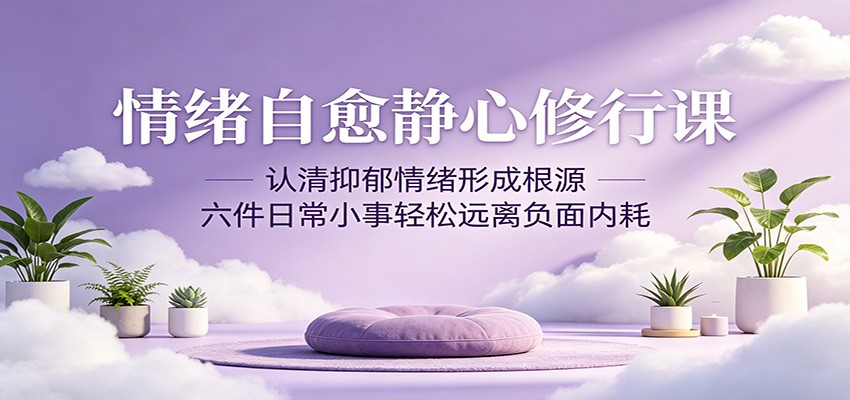情绪自愈静心修行课：认清抑郁情绪形成根源，六件日常小事轻松远离负面内耗-无畏轻创