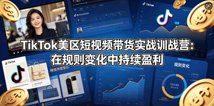 TikTok美区短视频带货实战训战营：在规则变化中持续盈利-无畏轻创