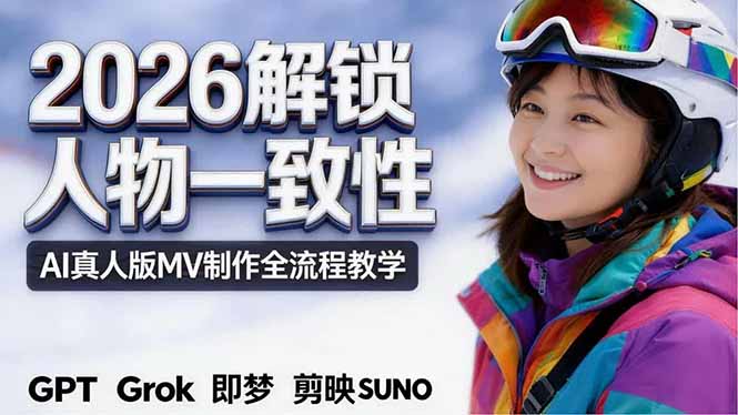 2026独创解锁人物一致性：AI真人版MV制作，不讲空话，不拼概念，全流程实操-无畏轻创
