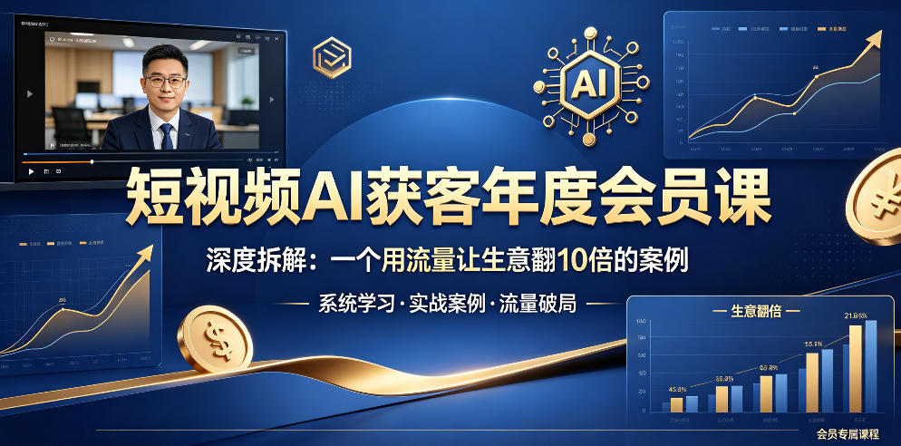 短视频AI获客年度会员课,深度拆解,一个用流量让生意翻10倍的案例-无畏轻创