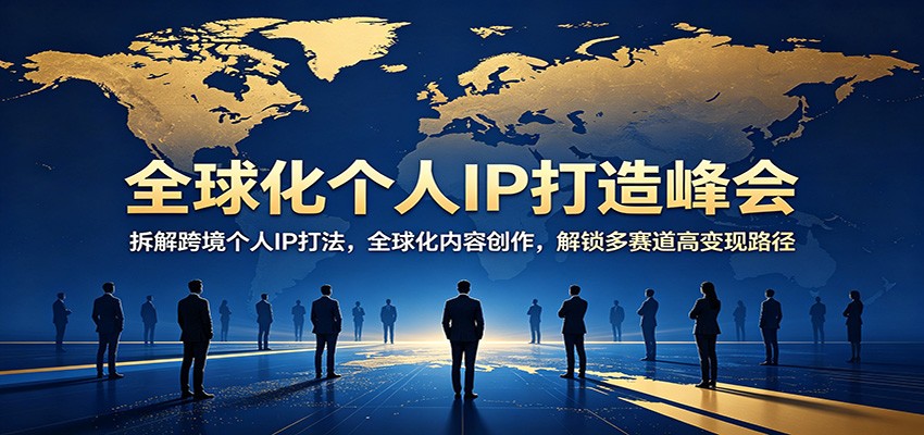 全球化个人IP打造峰会：拆解跨境个人IP打法，全球化内容创作，解锁多赛道高变现路径-无畏轻创