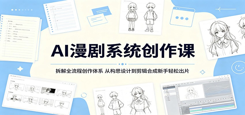 AI漫剧系统创作课：拆解全流程创作体系，从构思设计到剪辑合成新手轻松出片-无畏轻创