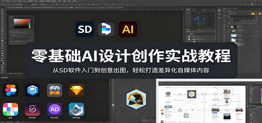 零基础AI设计创作实战教程：从SD软件入门到创意出图，轻松打造差异化自媒体内容-无畏轻创