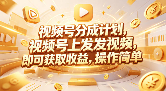 视频号分成计划，599元众筹的Red团队课程，视频号上发发视频，即可获取收益，操作简单-无畏轻创