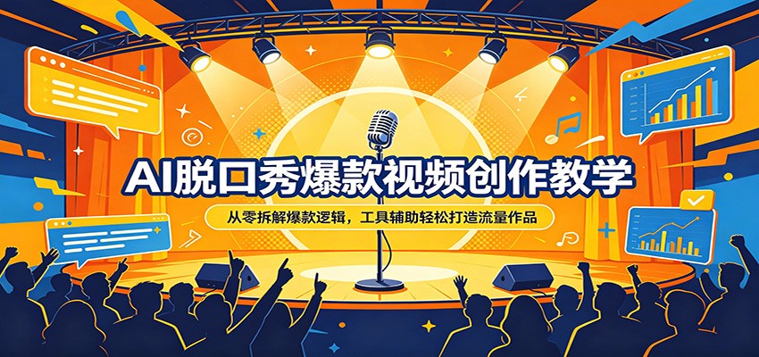 AI脱口秀爆款视频创作教学：从零拆解爆款逻辑，工具辅助轻松打造流量作品-无畏轻创
