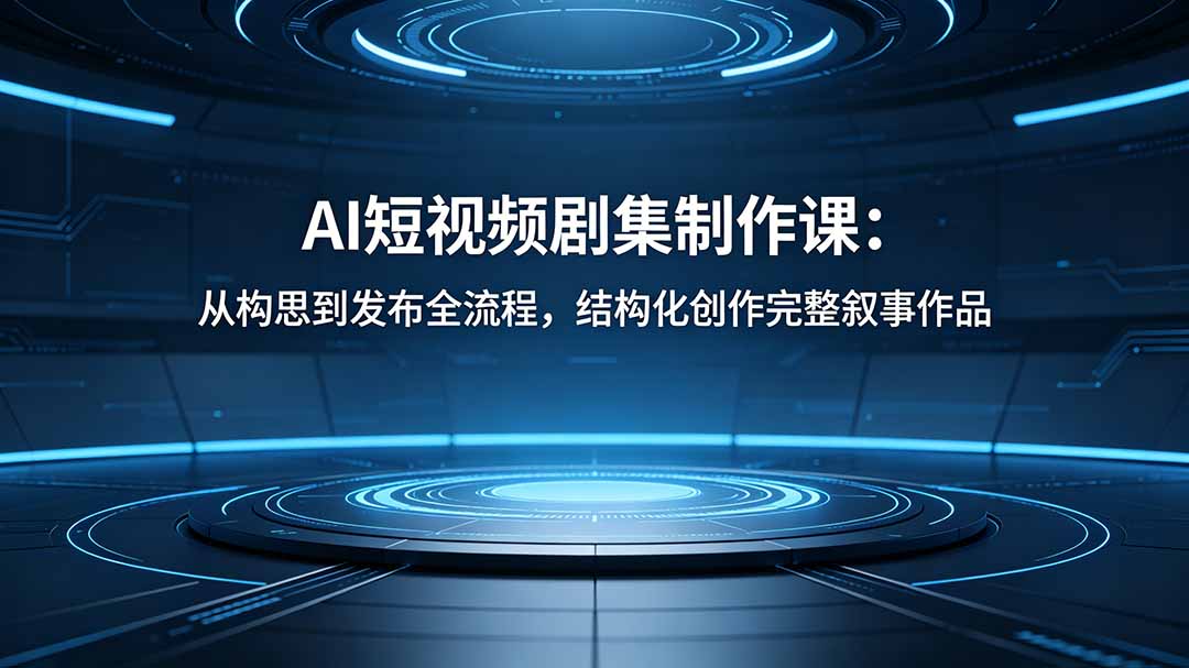 AI短视频剧集制作课：从构思到发布全流程，结构化创作完整叙事作品-无畏轻创