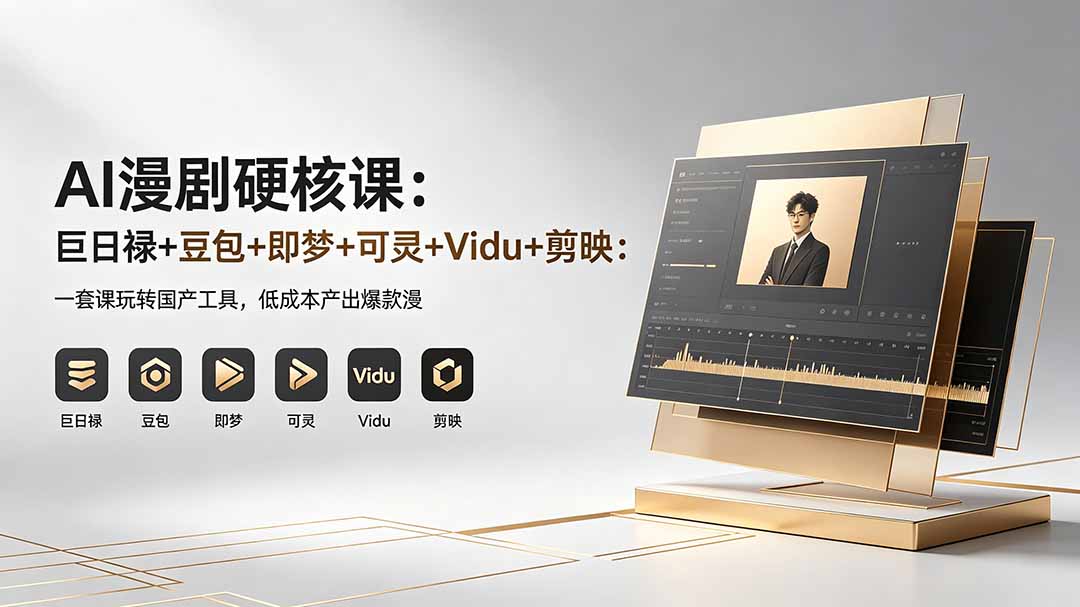 AI漫剧硬核课：巨日禄+豆包+即梦+可灵+Vidu+剪映：一套课玩转国产工具，低成本产出爆款漫剧-无畏轻创