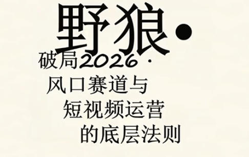 野狼团队·多平台实操运营课，覆盖AI口播、服装、好物、漫剪等热门玩法(更新4月)-无畏轻创