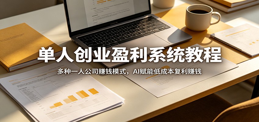 单人创业盈利系统教程：多种一人公司赚钱模式，AI赋能低成本复利赚钱-无畏轻创