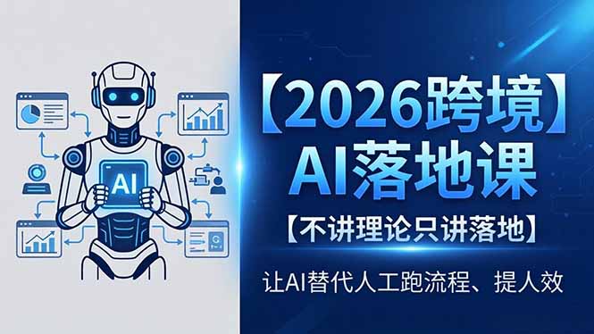 2026跨境AI落地课，不讲理论只讲落地，让AI替代人工跑流程、提人效-无畏轻创