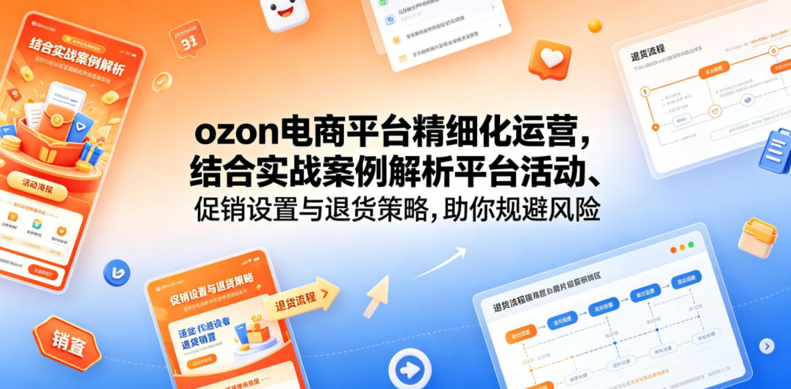 ozon电商平台精细化运营,结合实战案例解析平台活动、促销设置与退货策略,助你规避风险、提升销量-无畏轻创
