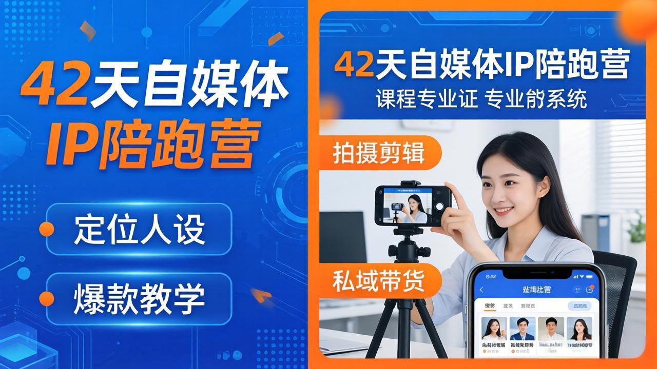 42天自媒体IP陪跑营-26年4月19更新：定位人设爆款全教学，拍摄剪辑私域带货一站式落地-无畏轻创