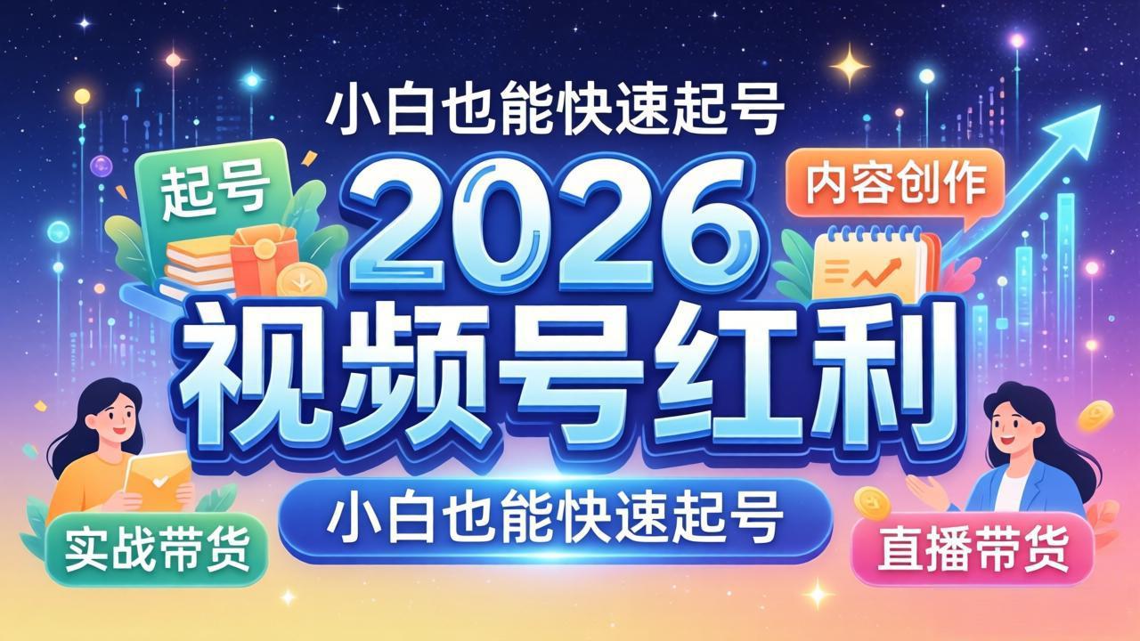 2026视频号红利实战营，大佬亲授起号、内容、直播、IP、投流、私域、矩阵全套落地打法-无畏轻创