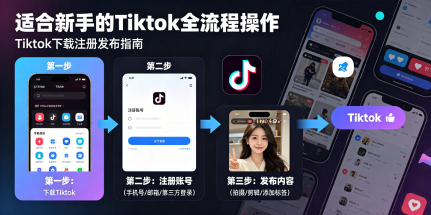 Tiktok下载注册发布，适合新手的Tiktok全流程操作-无畏轻创