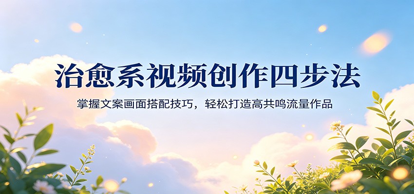 治愈系视频创作四步法：掌握文案画面搭配技巧，轻松打造高共鸣流量作品-无畏轻创