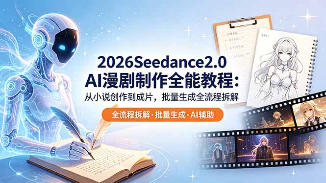 2026Seedance2.0 AI制作全能教程：从小说创作到成片，批量生成全流程拆解-无畏轻创