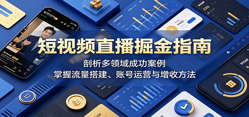 短视频直播掘金指南：剖析多领域成功案例，掌握流量搭建、账号运营与增收方法-无畏轻创