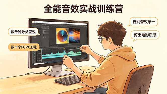 全能音效实战训练营：数千种分类音效+数十个FCPX工程，告别音效单一，剪出电影质感-无畏轻创