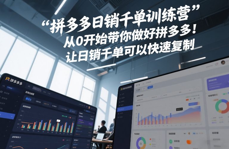拼多多日销千单训练营，从0开始带你做好拼多多，让日销千单可以快速复制(更新26年4月)-无畏轻创