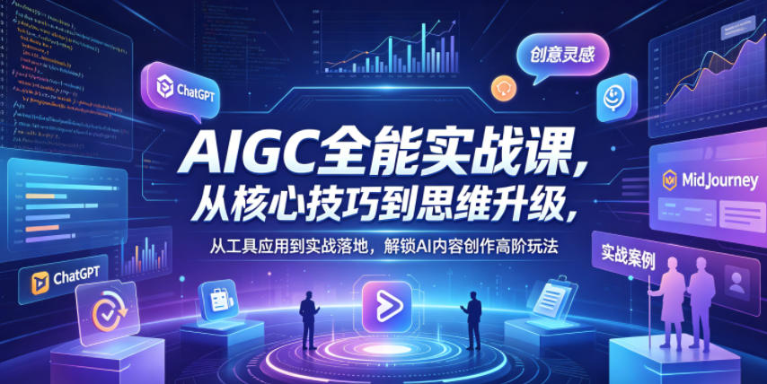 AIGC全能实战课，从核心技巧到思维升级，从工具应用到实战落地，解锁AI内容创作高阶玩法-无畏轻创