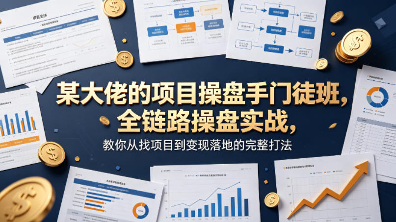 某大佬的项目操盘手门徒班，全链路操盘实战，教你从找项目到变现落地的完整打法-无畏轻创