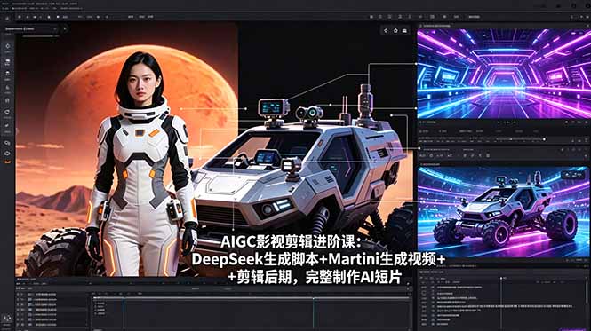 AIGC影视剪辑进阶课：DeepSeek生成脚本+Martini生成视频+剪辑后期，完整制作AI短片-无畏轻创