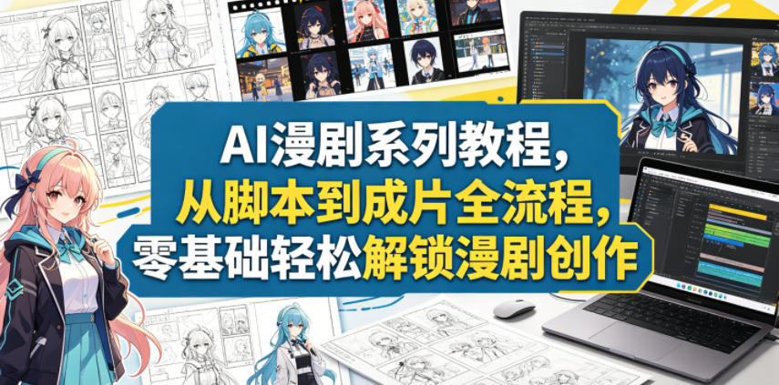 AI漫剧系列教程，从脚本到成片全流程，零基础轻松解锁漫剧创作-无畏轻创