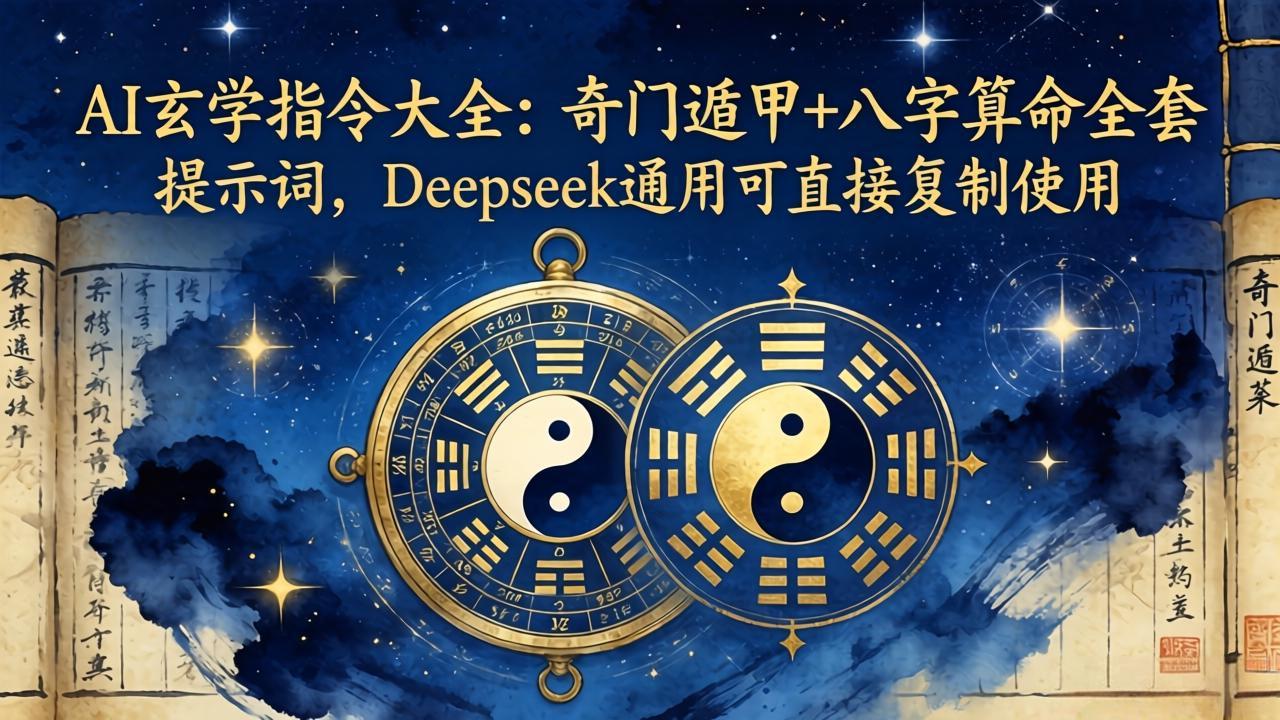 AI玄学指令大全：奇门遁甲+八字算命全套提示词，Deepseek通用可直接复制使用-无畏轻创