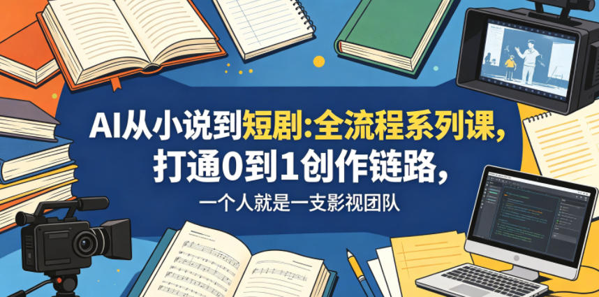 AI从小说到短剧全流程系列课，打通0到1创作链路，一个人就是一支影视团队-无畏轻创