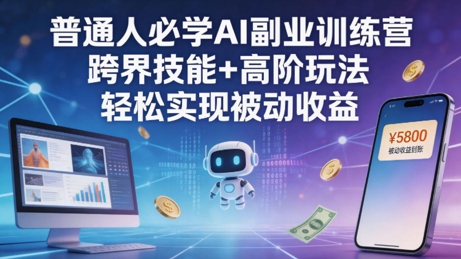 普通人必学AI副业训练营跨界技能+高阶玩法轻松实现被动收益-无畏轻创