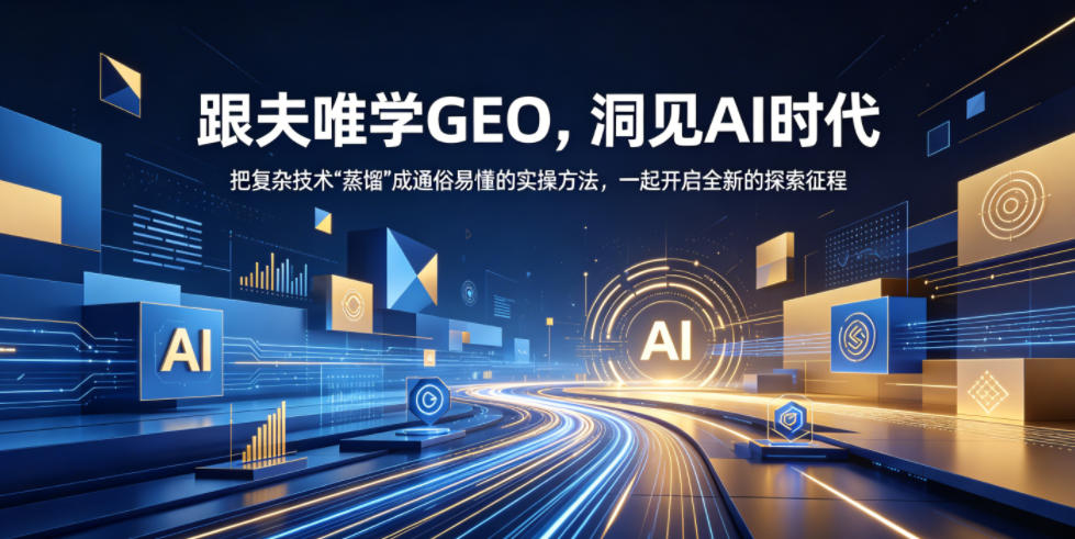 跟夫唯学GEO，洞见AI时代，把复杂技术“蒸馏”成通俗易懂的实操方法，一起开启全新的探索征程-无畏轻创