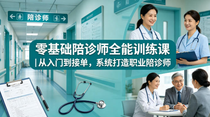 零基础陪诊师全能训练课｜从入门到接单，系统打造职业陪诊师-无畏轻创