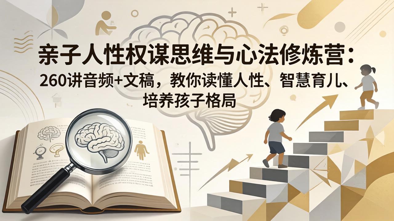 亲子人性权谋思维与心法修炼营：260讲音频+文稿，教你读懂人性、智慧育儿、培养孩子格局-无畏轻创