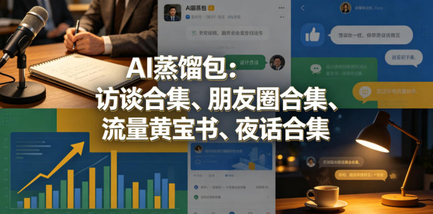 AI蒸馏包：访谈合集、朋友圈合集、流量黄宝书、夜话合集【文档】-无畏轻创