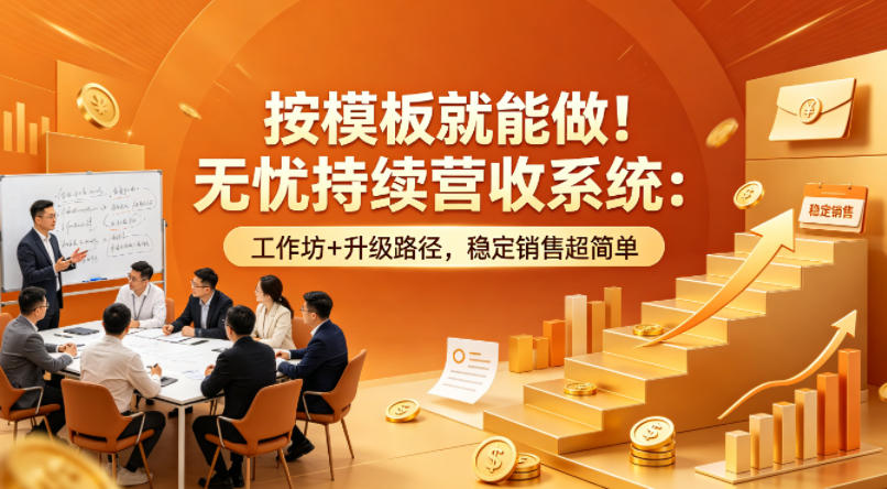 按模板就能做！无忧持续营收系统：工作坊+升级路径，稳定销售超简单【原创双语字幕】-无畏轻创