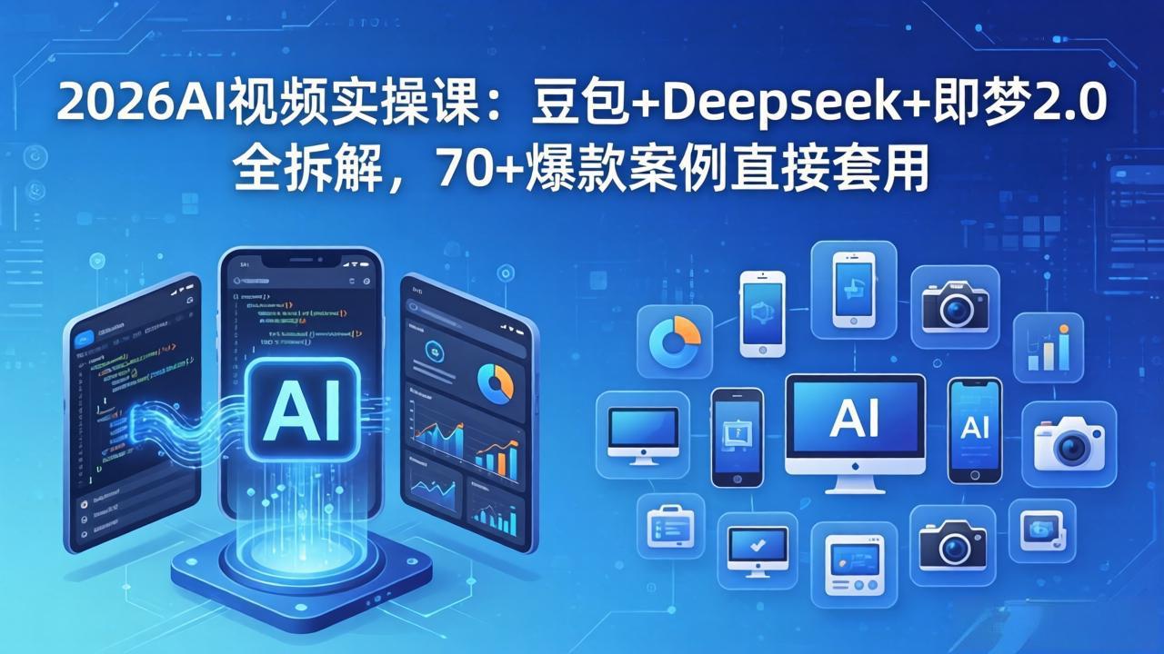 2026AI视频实操课：豆包+Deepseek+即梦2.0全拆解，70+爆款案例直接套用-无畏轻创