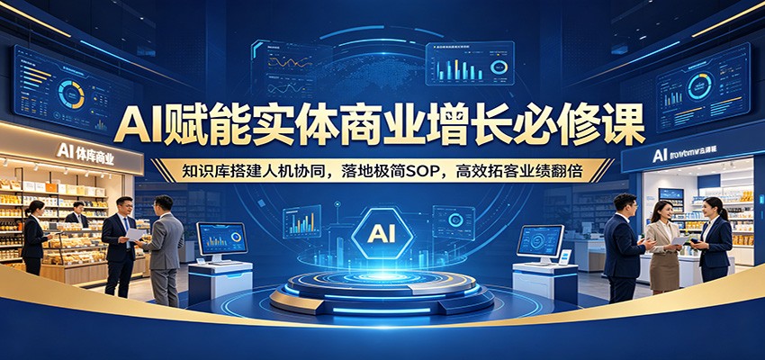 AI赋能实体商业增长必修课：知识库搭建人机协同，落地极简SOP，高效拓客业绩翻倍-无畏轻创